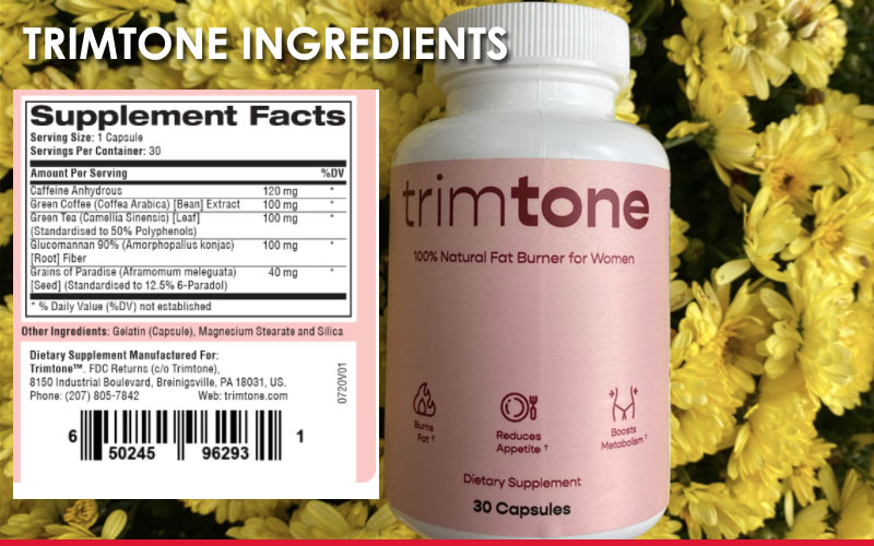 ingredients in Trimtone fat burner for women